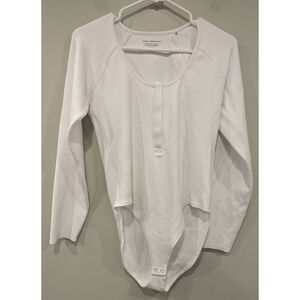 Good American White Long Sleeve Bodysuit Size XL